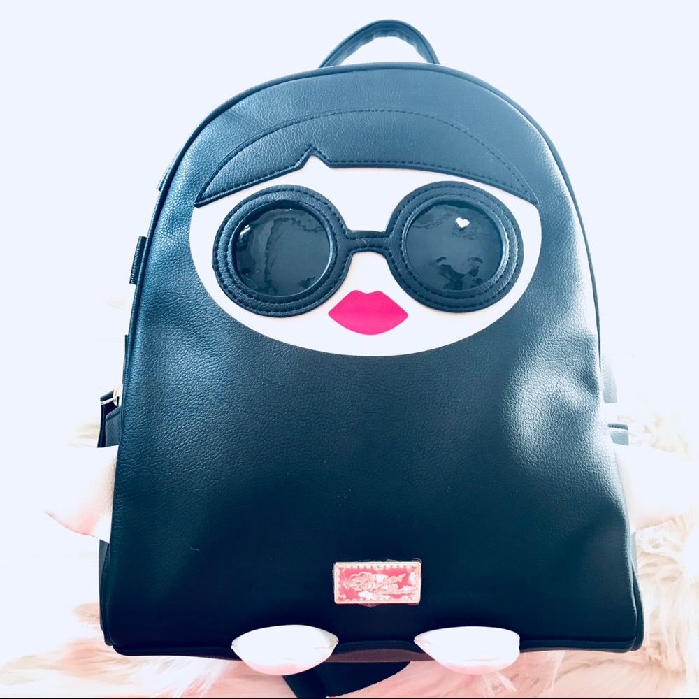 Betsey Johnson Superstar Anime Girl Black Backpack - Picture 6 of 6